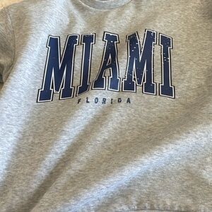 Gray Miami Florida Graphic Sweatshirt